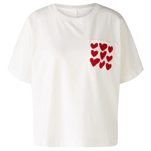 Oui Heart Patch-Pocket T-Shirt